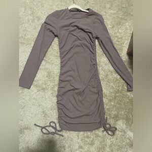 Love Tree size small lavender long sleeve body-con midi with ruching on sides